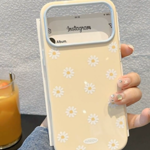 Macaron Jelly TPU Phone Case For iPhone 18 17 16 15 14 13 12 Pro Max Cute Daisy Floral Print Shockproof Anti-Drop Glossy Pastel Soft Casing