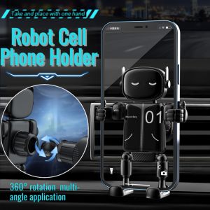 Robot Cell Phone Holder Triangle Stable Car Phone Holder 180° Rotatable Adjustment Car Phone Bracket