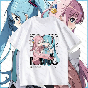 Bandai | Anime Hatsune miku Gotoh hitori T Shirt Love Music Graphic Tee Casual Plus size Short Sleeve Tops Mens Shirts Woman t-shirts