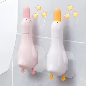 Bathroom Hair Clip Wall-Mounted Cute Duck Cleaner Clip Punch-Free Bathroom Hair Remover Clips Stable Tweezers