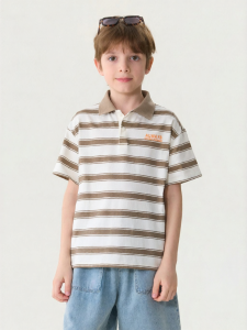 Marc&Janie | Casual Stripe Pure Cotton Kids Short Sleeve Polo Shirt T-Shirt
