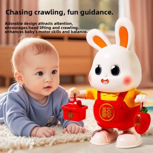 Electric Singing And Dancing Bunny Toy for Infants 0-6 Months Old Headraising Practice One Year Old Baby Small Lucky Rabbit
