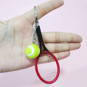Tennis Balls Competition Souvenirs Keychain Creativity Emulate Pendent Collection Car Key Holder Accessories Gift for Friends