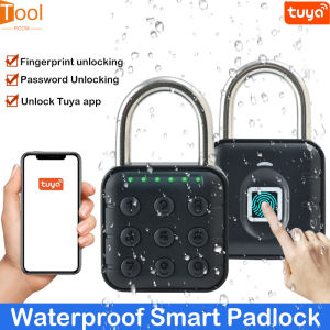 Smart Padlock Tuya Bluetooth Fingerprint Password Lock  IP67 Waterproof  Cabinet Lock Gym Wardrobe Door Password Lock