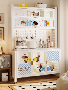 Meisda Cream Style Iron Art Stainless Steel Living Room Storage Cabinet Integrated Wall-Mounted Narrow High Cabinet