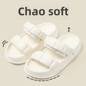 Womens High Heel Sandals Summer Online Influencer Fashion Outwear Cute Flowers Pearl Thick Sole Two-Way Beach Non Slip Sandals