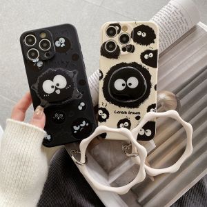 Oppo Reno11 pro Soft Silicone Case Full Cover Cute Black Coal Ball Anti-Fall Female Style Creative Personality Mobile Phone Shell