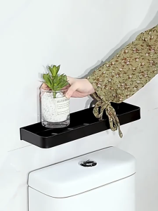 ECOCO Bathroom Storage Rack Free Perforated Wall-mounted Toilet Shower Storage Organizer Shelf Toilet Wall Storage