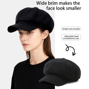 Forward Cap Retro British-Style Peaked Cap Korean-Style Painters Hat Trendy Beret for Men and Women Fashionable Simple Octagonal Hat for Hiking and Trekking