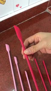 Mini Long Silicone Scraper Spoon Set Heat Resistant Butter Sauce Spatula Bottle Cosmetic Jar Cooking Container Wall Scraper