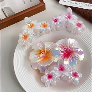 Pharaoh🍓: Jepitan Bunga Gradasi & Jepitan Hiu Warna-warni & Aksesoris Rambut Ekor Kuda Wanita COD