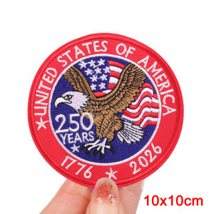 PRAJNA | USA 250th Anniversary Embroidered Patch America 1776-2026 Independence Liberty Day Patches Iron On Patches For Clothes Hat Patch