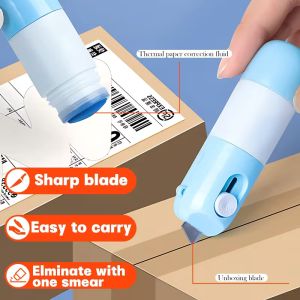 Cat Paw Thermal Paper Correction Fluid with Knife Parcel Box Opener Home Anti Peep Identity Information Privacy Protector Eraser