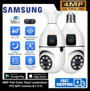Samsung Dual lenses CCTV Camera Connect Cellphone CCTV Camera wifi Connect 360 HD 4MP CCTV light bulb camera  BUY 1 TAKE 1 CCTV with audio and speaker ip security cameras