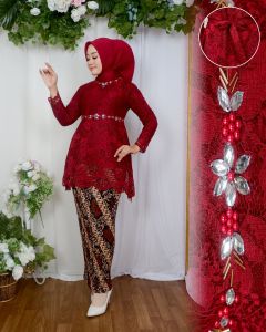 SETELAN KEBAYA BRUKAT MODERN MARWAH/ KEBAYA KONDANGAN TERBARU/ KEBAYA WISUDA PESTA MURAH