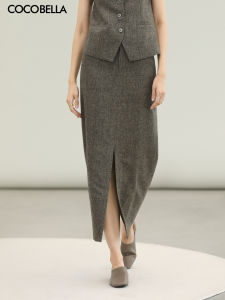 COCO BELLA | Elegant High-Waist Wool Skirt