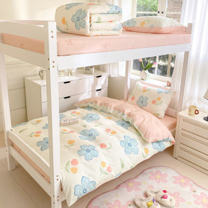 Pure Cotton Bedding Set Duvet Cover Pillowcase Sheet for Students Dormitory Single Bed Three Piece Set Full Set Bedding