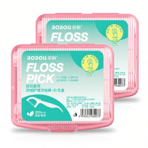 ROROLL | Mint Flavored Automatic Dual Floss Tooth Floss Pick Family Pack