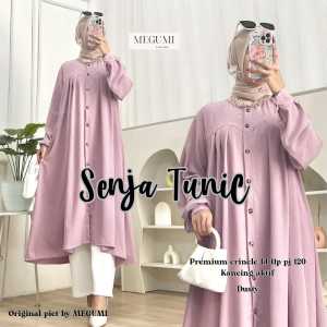 Baju Atasan Long Tunik Terbaru Senja Bahan Crinkle Airflow Busana Muslimah Dewasa