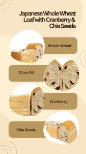 Kenkoupan Roti Gandum Cranberry Chia Seeds | Bebas Kolesterol Rendah Kalori Tanpa Pengawet