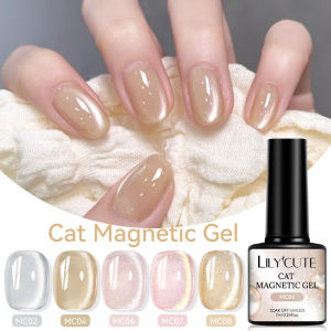 LILYCUTE 7ml Glass Cat Magnetic Nail Gel Polish Semi Permanent Soak Off UV Gel Crystal Varnis Nail Art Manicure
