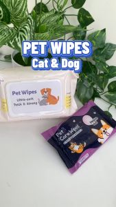 Pawsitive Vibes Tissue Basah untuk Anjing Kucing Isi 60pcs Perawatan grooming Pet Soft Wipes
