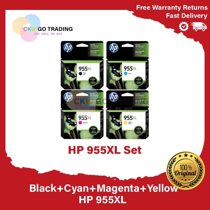 Expired HP 955XL hp955xl hp955 BLACK/CYAN/MAGENTA/YELLOW INK CARTRIDGE