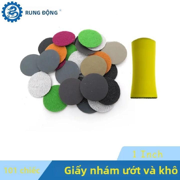 101 Chiếc Móc Và Vòng Giấy Nhám Các Loại Nhám 60-10000 Đĩa Chà Nhám Khô Ướt Với 1 Chiếc Khối Chà Nhám Tay Để Đánh Bóng Kim Loại Gỗ Sợi Thủy Tinh
