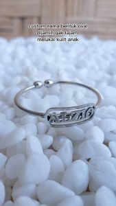 Gelang Nama Anak + Gelang Monel Gelang Step + Gelang Kustom Sesuai Nama Kamu + Gelang Anti Step + Bahan Asli Dari Logam Monel Anti Karat Anti Luntur