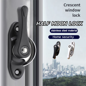 ItemMart Centerlock Half Moon Lock Crescent Lock Sash Lock for Sliding Window Aluminum and Glass