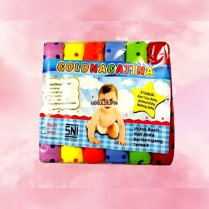Bedong bayi polkadot Goldnagatina 100x90 cm WARNA TUA 6 PCS 6 WARNA