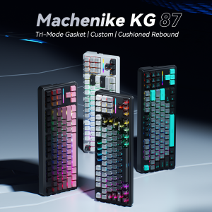 Machenike KG87 Tri Mode Mechanical Keyboard 87 Keys Hot Swappable Gasket Mount RGB Backlit Wired 2.4G Wireless Gaming Keyboard