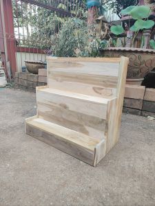 ชั้นวางโหลปลากัด แบบใหม่ ทนทานแข็งแรง ทำจากไม้สัก วางโหล 4*4*6นิ้ว ได้สวยมาก