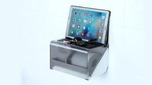 DeHUB Vacuum Pad ที่แขวนกระดาษทิชชู่ กล่องใส่กระดาษทิชชู่ วางโทรศัพท์ไอแพต วางของ ไม่ต้องเจาะผนัง แผ่นกาวสูญญากาศ (Vacuum Pad Toilet Paper Caddy240)