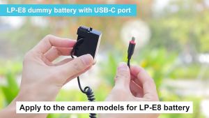 LP-E8 to USB Type-C Dummy Battery for Canon 650D 600D 700D 550D/LPE8/LP E8 [KingMa]