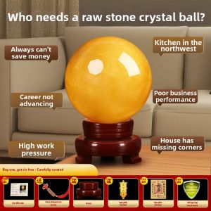 XINGYUE | Feng Shui Wealth Attracting Natural Yellow Crystal Ball