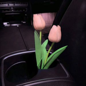 Healing Tulip Bouquet Car Interior Decoration Ladies Automobile Armrest Box Island Table High-End Sense Decorative Accessories