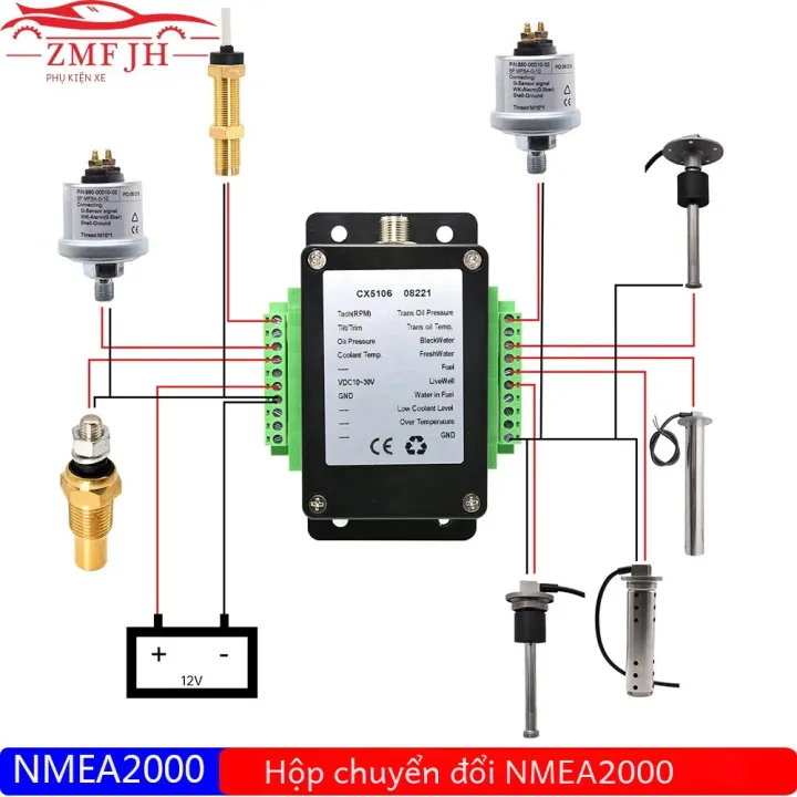 NMEA 2000 Hộp Chuyển Đổi Cảm Biến Tín Hiệu Sang 5Pin NMEA2000 Cổng Kết ...