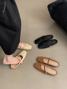 Nữ Nửa Dép Có Thiết Kế Đầu Túi Phong Cách Mùa Hè Mềm Cổ Tích Retro Đáy Bằng Nền Tảng Mary Giày Sandal Nhẹ Giày Thường