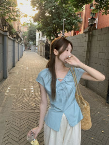Bow-Tie V-Neck Slimming Shirt Blouse