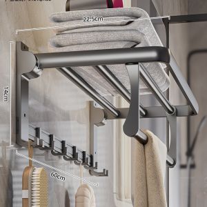 Bathroom Wall-Mounted Storage Shelf No Drilling