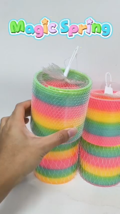 1Pcs Rainbow Spring Toys Rainbow Magic Spring Slinky Bouncing Toy & Spring Beads For Kids *Ready Stock*