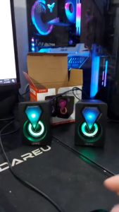 Loa vi tính 2.0 mini E1046 tích hợp led RGB đổi màu chất âm cực hay