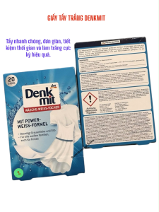 Giấy Tẩy Trắng Quần Áo và Chống Phai Màu Giữ trắng Hạn chế ngả màu DENKMIT Nội Địa Đức