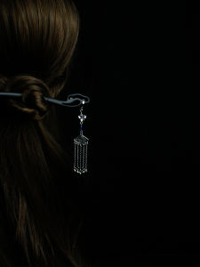 Elegant Black Ebony Cold Style Hairpin Versatile Design Retro Court Fluctuation Disk Hairpin Fashionable Ethnic Trend Accessory