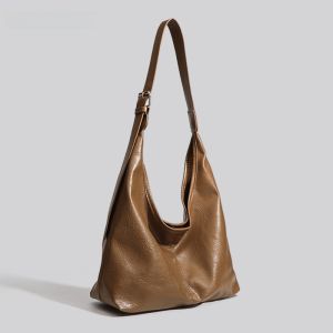 CAKJVG Luxury Tote Bag Large Capacity Soft Leather Single Shoulder Crossbody Bag for Commuting Fashionable Trendy Shopping Bag