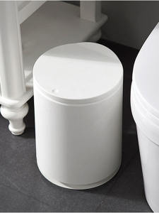 Nordic Large Size Trash Can with Lid Kitchen Living Room Bathroom Black Press Type Home Use Creative Classification Garbage Can