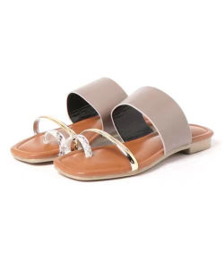 Japanese Style Single + a Small Amount of Summer Strap Retro Patchwork Open Toe Minimalist Easiest for Match Sandal Slippers Flat Shoes Womens Shoes
