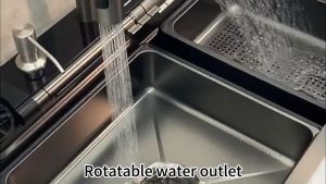 Luxury kitchen sink 2025 Desain Gaya Baru Stainless Steel Piano Wastafel Dapur bak cuci piring mewah