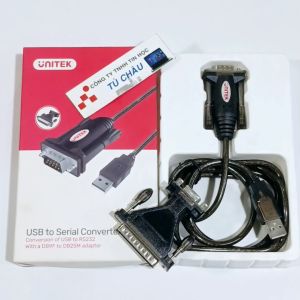 Cáp USB ra RS232 (USB ra Com 9) / Chuẩn USB 2.0 ra RS232 (Com 9 DB9M Kim Đực) / UNITEK